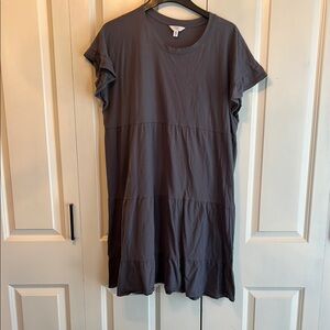 Time and Tru Gray tiered Ruffle Midi sundress